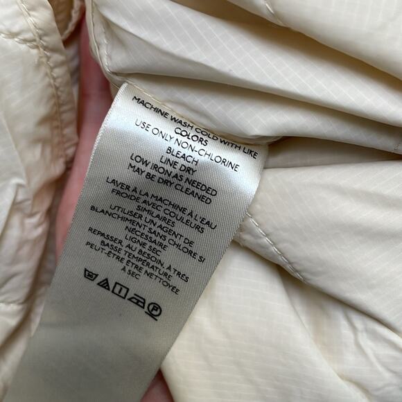 ANTHROPOLOGIE NWT  Lightweight Ivory Beige Quilted Shacket Size L - Picture 6 of 7